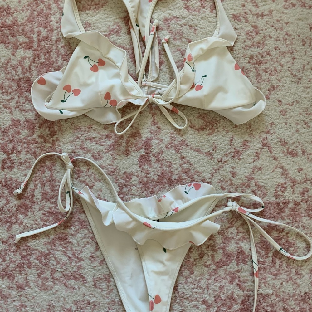 For Love and Lemons Cherry Print Bikini